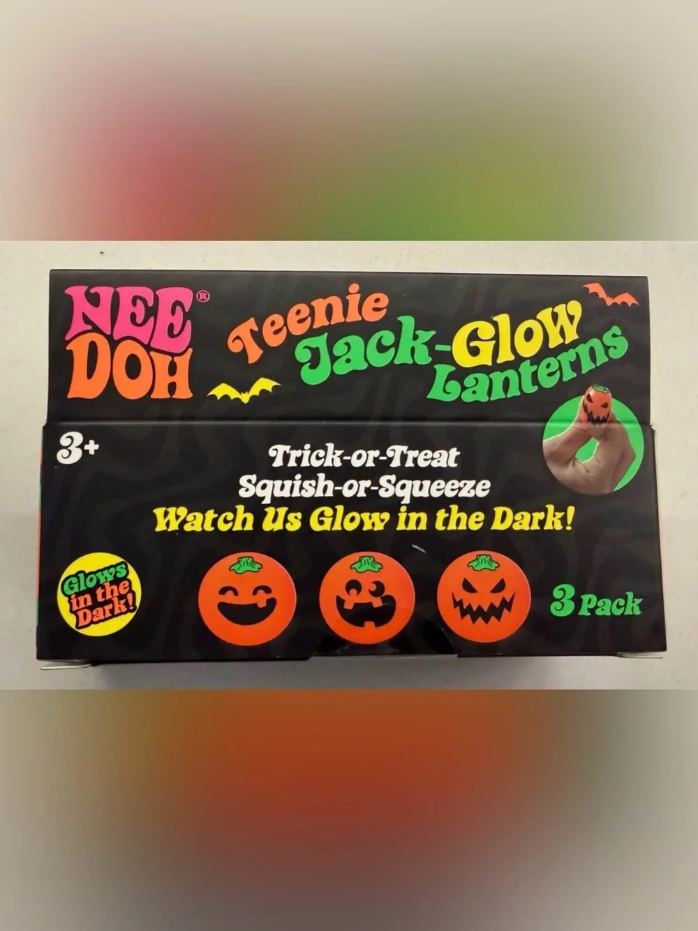 Teenie Jack-Glow Pumpkin Squishy 3-Pack